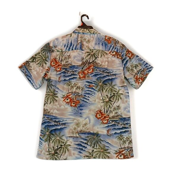 Hawaiian Tropical Men's Button Front Shirt Medium Colorful Floral multicolor Top - Picture 7 of 11